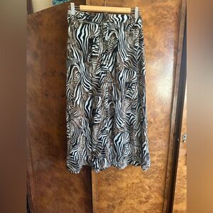 Anthropologie Zebra Print Skirt - Black and White